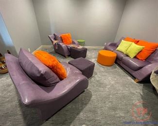 Elan Home Furnishing Custom Purple Leather Furniture