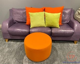 Elan Home Furnishing Custom Purple Leather Furniture
