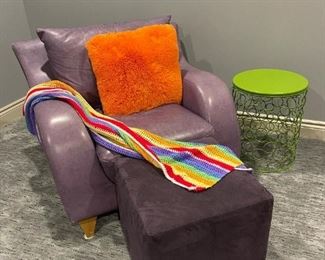 Elan Home Furnishing Custom Purple Leather Furniture