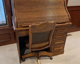 Oak Roll Top Desk