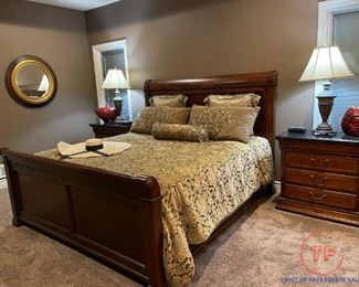 King Size Wood Sleigh Bed