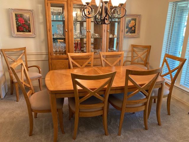 Formal Dining Set with Hutch and Side Table.