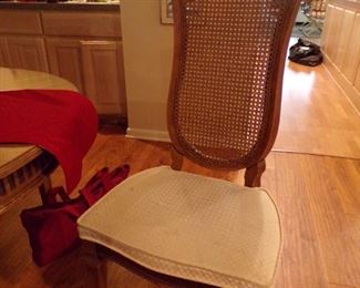 closeup of dining room chairs