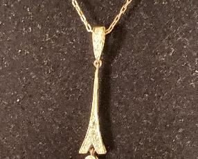 18K White Gold, Platinum & Diamond Pendant.