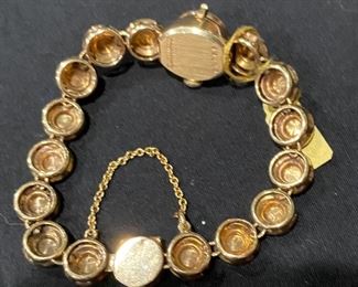 14K Yellow Gold, Diamond & Pyrope Garnet Lucien Piccard Watch. 