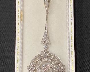 18K White Gold, Platinum & Diamond Pendant.