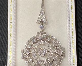 18K White Gold, Platinum & Diamond Pendant.