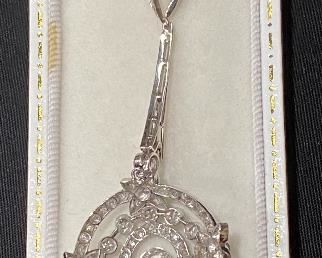 18K White Gold, Platinum & Diamond Pendant.