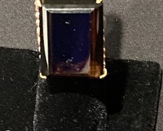 14K Yellow Gold & Smoky Quartz Ring.