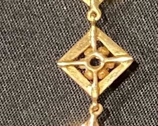 Lady's 10K Yellow Gold & blue Garnet & Glass Doublets.