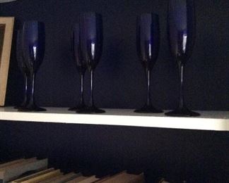 Cobalt wine glasses (New)
