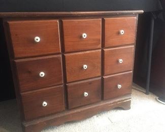 Pine Cabinet with 9 drawers  and porcelain knobs