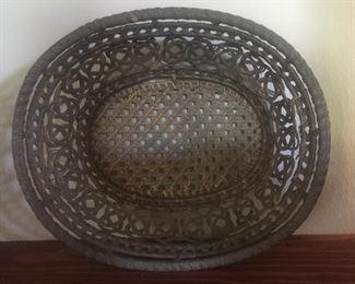 Vintage woven grass Basket 