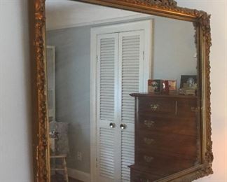 Antique Mirror with large gold frame