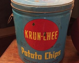 Vintage KRUN-CHEE Potato Chips Tin 