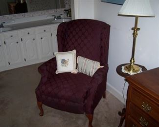 BURGUNDY WING CHAIR