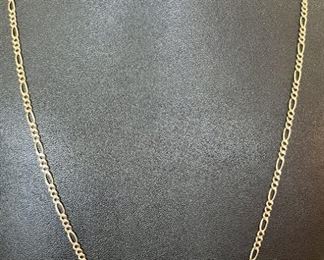 14K Gold Chain Figuro Necklace Italy Weighs 8.6 Grams And Is 22" Long