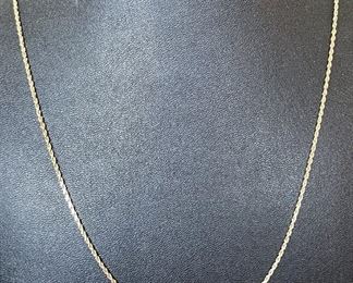 14K Gold Vintage Rope Chain Necklace Weighs 4 Grams And Measures 20" Long