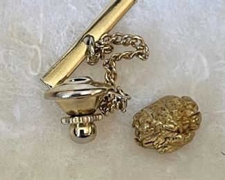 24KT Gold Nugget Tie Tack Weighs 2.8 Grams (Nugget Only)