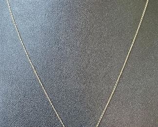 14K Gold Costa Necklace With Diamond .8 Grams And 18" Long