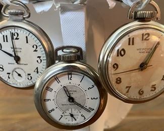(3) Vintage Pocket Watches, Westclox Scotty, Westclox Dax & Westclox Pocket Ben 