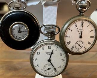 (3) Ingersol Vintage Pocket Watches, Ben Junior, Ben Yankee & Cord Pocket Watches 
