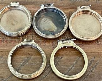 10KT Gold Filled Vintage Pocket Watch Cases Including Elgin And Wadsworth (2) Gold Tone Without Backs