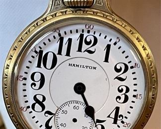 Vintage 10K Gold Filled Wadsworth Pocket Watch Case Only With Hamilton Watch Face Only (As Is)