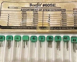 BESTFIT Swiss Made Assortment Of Stem Extenders And Stem Attachments For Watches And Watch Repair 