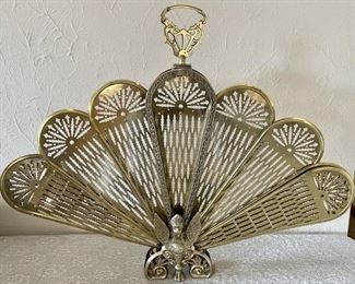 Vintage Brass  Victorian Fire Place Screen 36" W X 27" Tall 