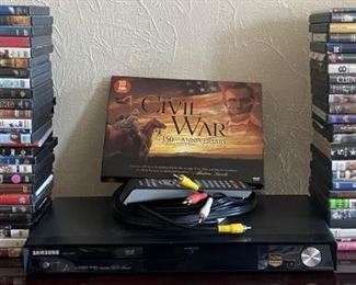 Samsung DVD-1080p7 DVD Player With Remote And Assorted DVD Collection