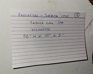 English Sheraton Barometer circa 1790, 