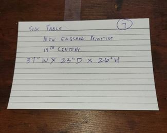 New England Primitive Side Table Pine, early 19th century