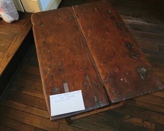 New England Side table, pine 19th century red paint