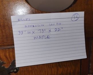 Reproduction curly maple low boy