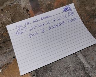 Iron Firebox and Brass Andirons