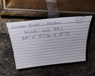 German portrait circa 18th century, of a Bishop