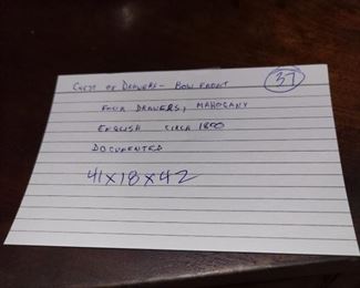 English Sheraton Mahogany Bow Front Chest of drawers, circa 1800