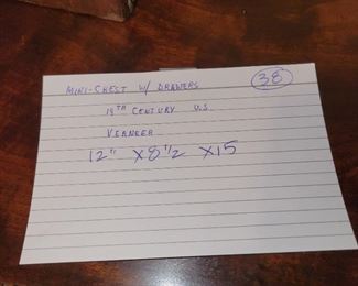 English Table Top Chest of drawers, 19th century