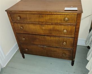 Tiger Maple chest, Maryland circa 1820