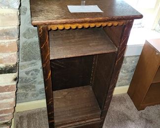 Mission Cross cut oak narrow book shelf