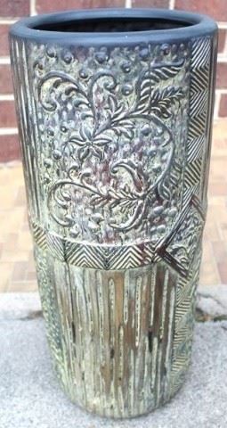 10 - Art Pottery Umbrella Stand / Vase 8" x 18"
