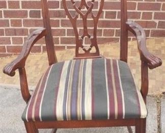 23 - Chippendale mahogany straight leg arm chair 28 x 24 x 30
