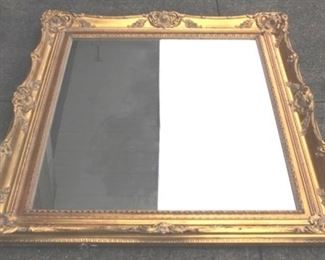 74 - Large carved wood gilded frame mirror 50 1/2 x 40 1/2
