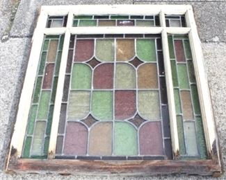 90 - Stained glass window 32 1/2 x 29 1/2
