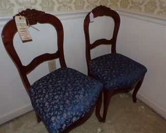 Rosewood occasional chairs. Spring bottoms