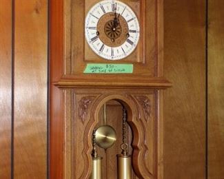 Wall key wind clock. Working at time of listing!