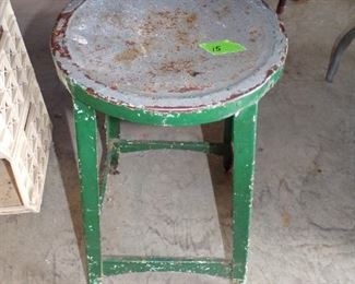 old metal stool