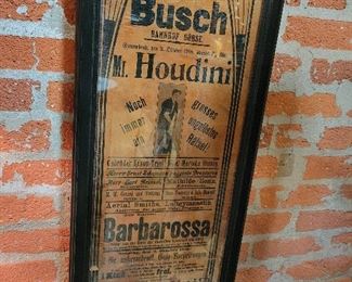 RARE Authentic Houdini Show Poster from 1908