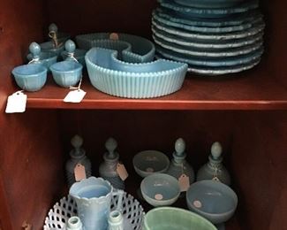 Blue milk glass